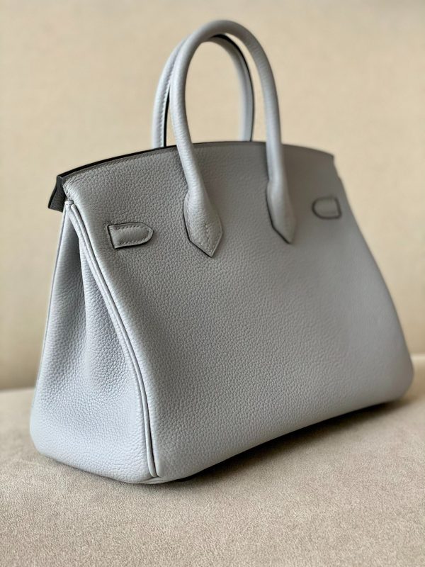 H BIRKIN 25 TOGO LIGHT BLUE LEATHER SILVER HARDWARE 25CM