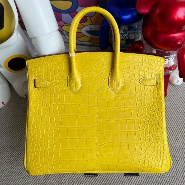 H BIRKIN ALLIGATOR MATTE M9 MARIGOLD YELLOW GOLD HARDWARE 25CM