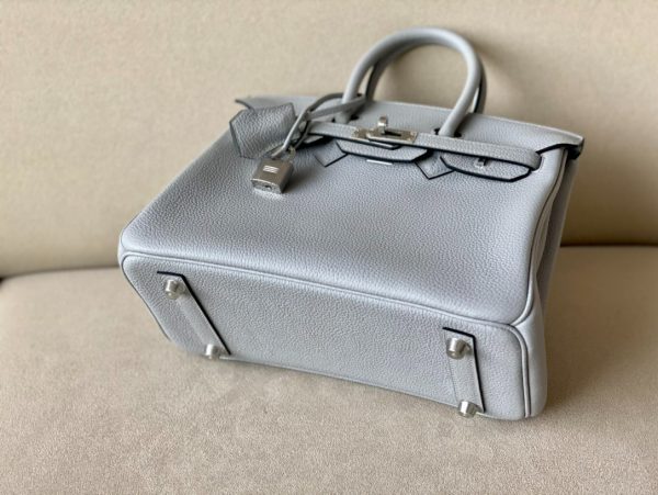 H BIRKIN 25 TOGO LIGHT BLUE LEATHER SILVER HARDWARE 25CM