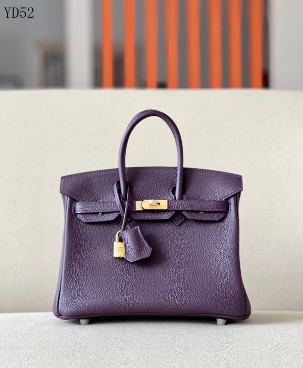 H BIRKIN 25 TOGO PURPLE LEATHER GOLD HARDWARE 25CM