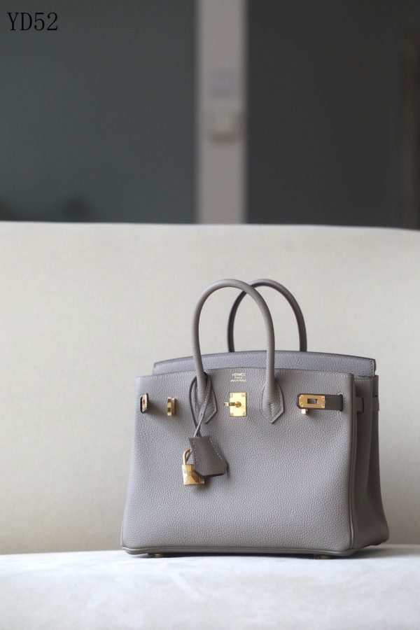 H BIRKIN 25 TOGO GREY LEATHER GOLD HARDWARE 25CM