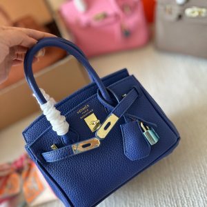 H BIRKIN 20 TOGO BLUE 20CM