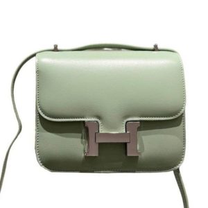 H CONSTANCE LEATHER BAG AVOCADO GREEN 18CM