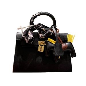 H KELLY TOGO BLACK GOLD HARDWARE 20CM