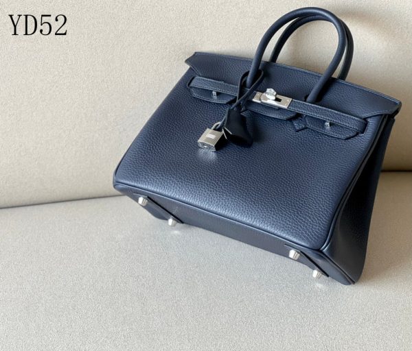 H BIRKIN 25 TOGO DARK BLUE LEATHER SILVER HARDWARE 25CM