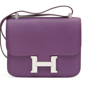 H CONSTANCE MINI EPSOM SILVER-TONED HARDWARE VIOLET 14CM