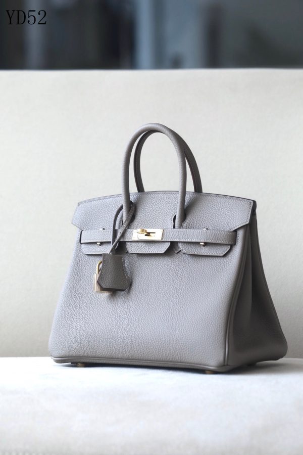 H BIRKIN 25 TOGO GREY LEATHER GOLD HARDWARE 25CM