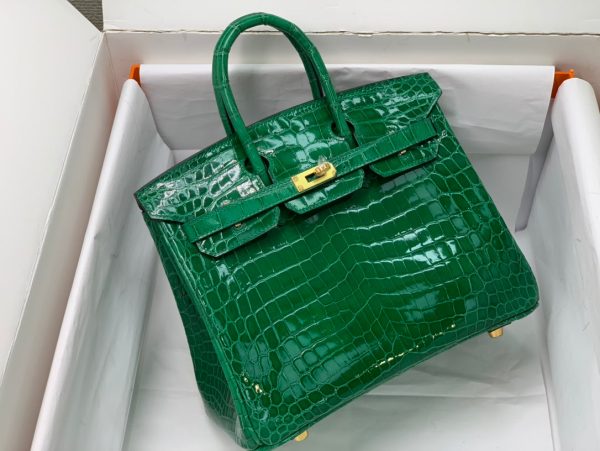 H BIRKIN 30 CROCODILE GOLD-TONED HARDWARE DARK GREEN