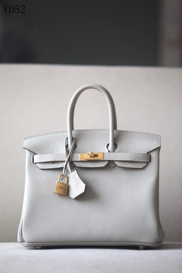 H BIRKIN 25 TOGO WHITE LEATHER GOLD HARDWARE 25CM