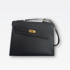 H KELLY SELLIER EN DESORDRE EPSOM GOLD-TONED HARDWARE BLACK 25CM