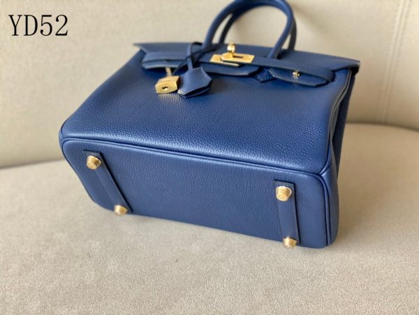 H BIRKIN 25 TOGO NAVY BLUE LEATHER GOLD HARDWARE 25CM